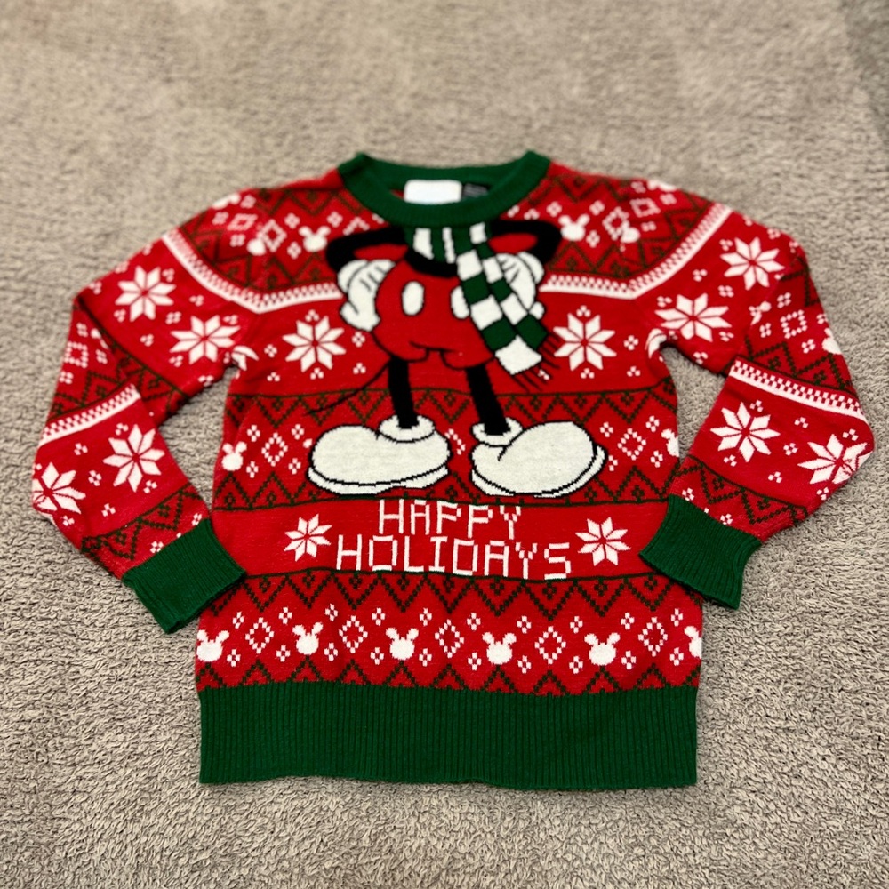 Disney Green and Red Sweater